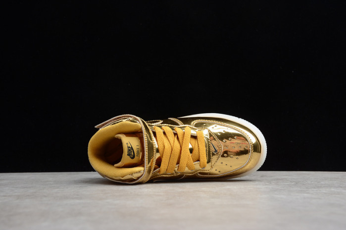 kids nike air force 1 mid wb metallic gold 314197-8100