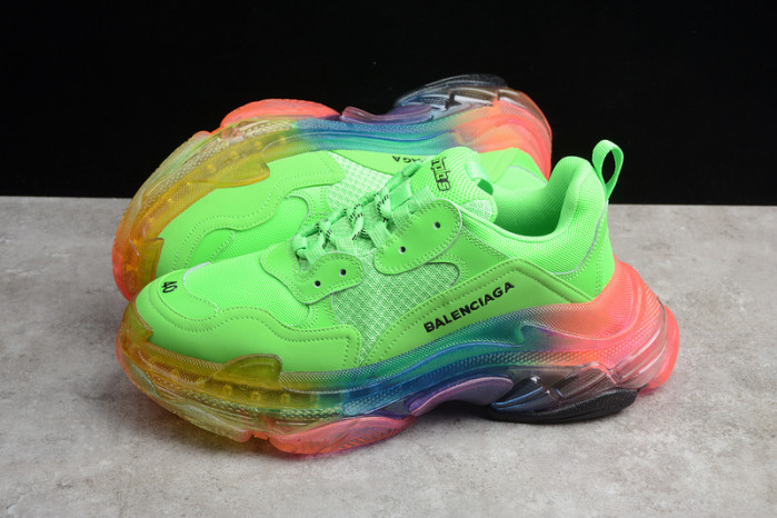 blcg sneaker triple.s.gomma vert-rainbow noir