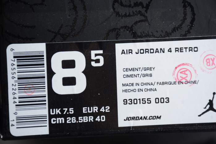kaws x air jordan 4“ cool grey”930155-003