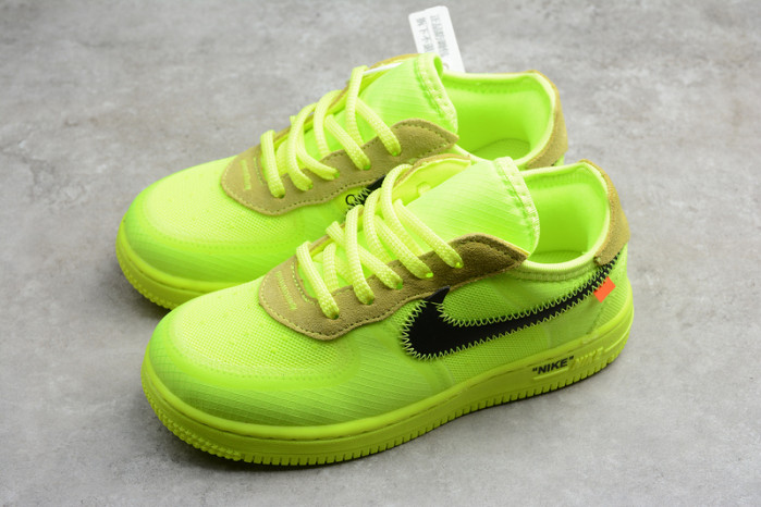 kids nike air force 1 td x ow volt hyper jade cone toddler bv0853-700
