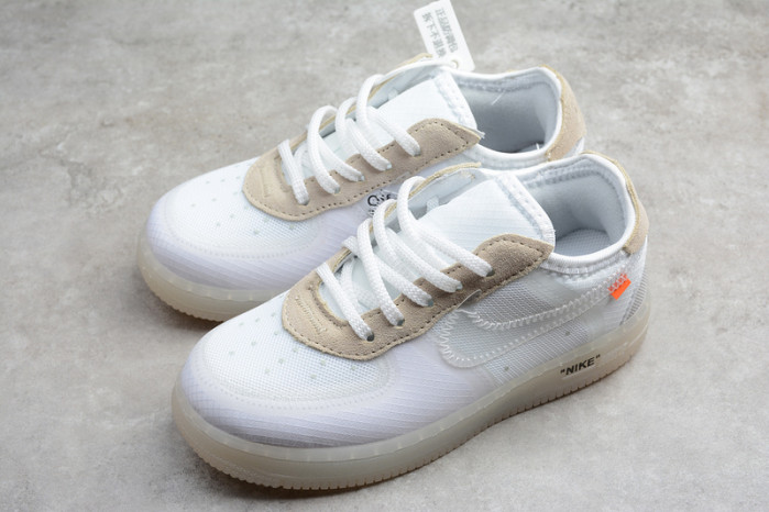 kids nike air force 1 low ow white(td) bv0853-100