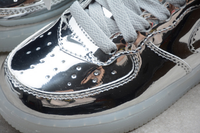 kids nike air force 1 mid wb metallic silver 314197-8500