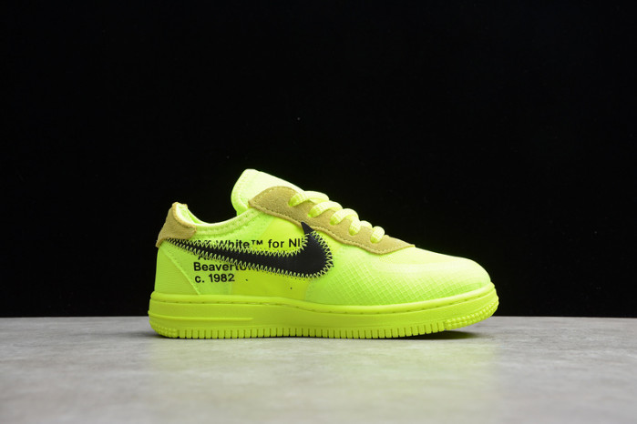 kids nike air force 1 td x ow volt hyper jade cone toddler bv0853-700
