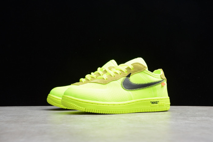 kids nike air force 1 td x ow volt hyper jade cone toddler bv0853-700