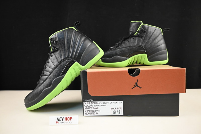 air jordan 12 black green dv12345
