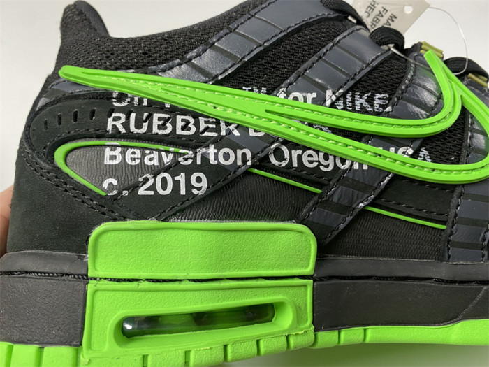 ow nike air rubber dunk "green strike" cu6015-001