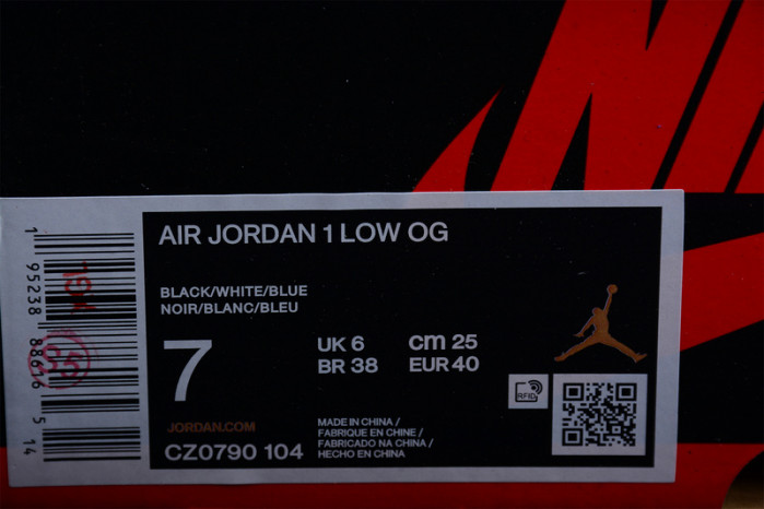 air jordan 1 retro low og black dark powder blue cz0790-104