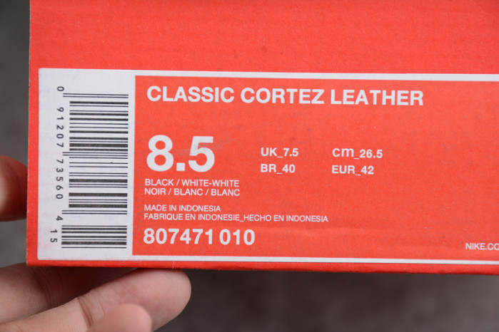 nike classic cortez black white (w) 807471-010