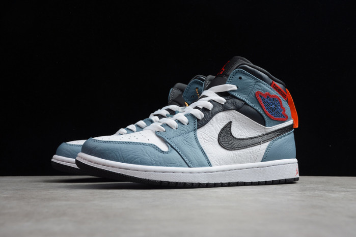 F**etasm x jordan 1 mid fearless blue white cu2802-100