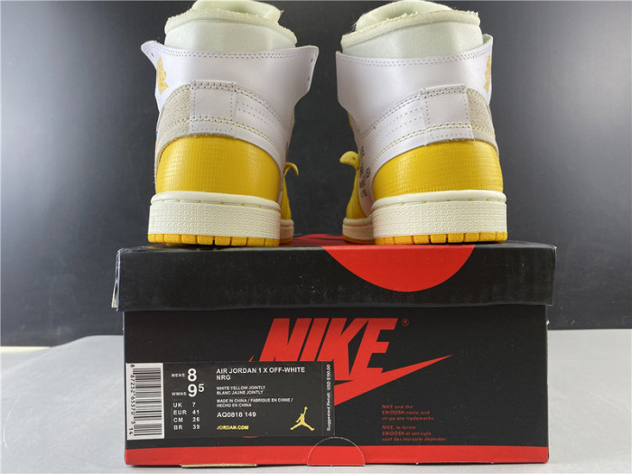 air jordan 1 x ow nrg white yellow aq0818-149