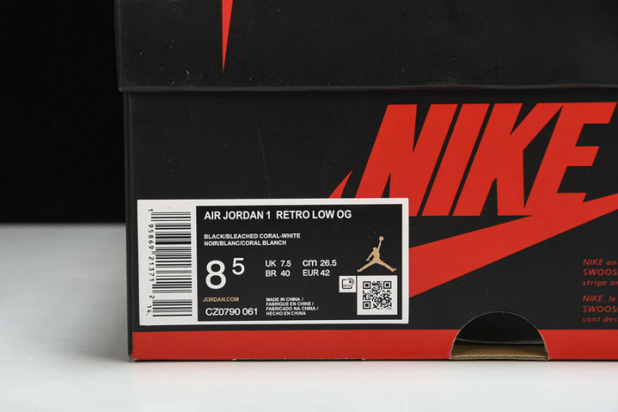 air jordan 1 low og bleached coral (gs) cz0858-061