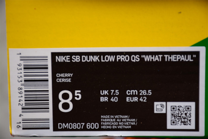 nike sb dunk low pro qs " what thepaul" dm0807-600