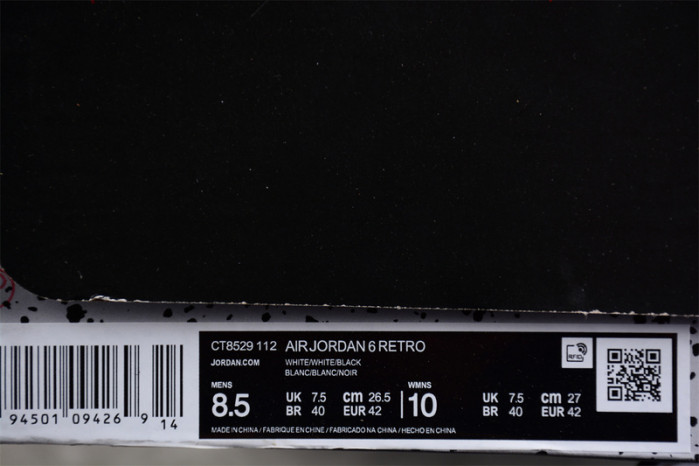 air jordan 6 “reverse oreo” ct8529-112