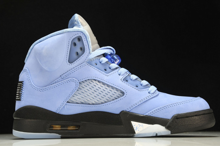 air jordan 5 unc black/clear-white-metallic silver dv1310-401