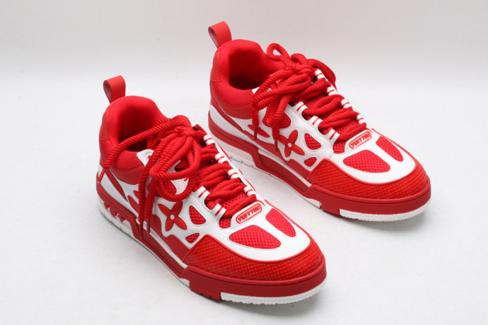 louiv skate sneaker red white