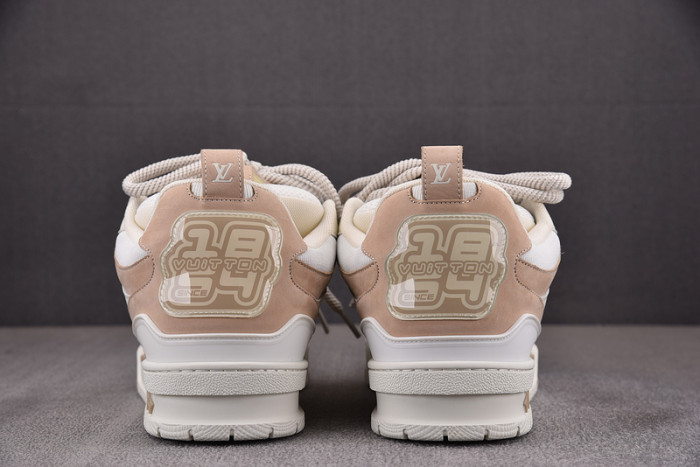 louiv skate sneaker beige white