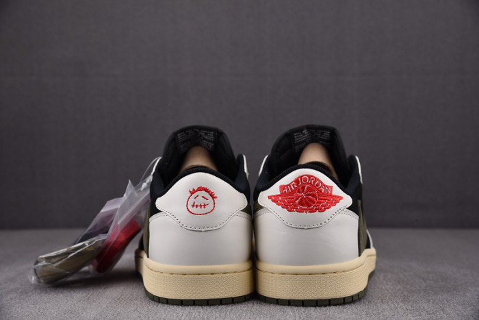 kids travis scott x air jordan 1 low og wmns “olive” dz4137-106