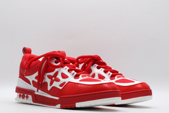 louiv skate sneaker red white