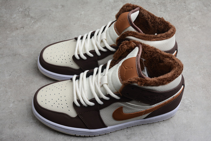 air jordan 1 mid cream dark chocolate do6699-200
