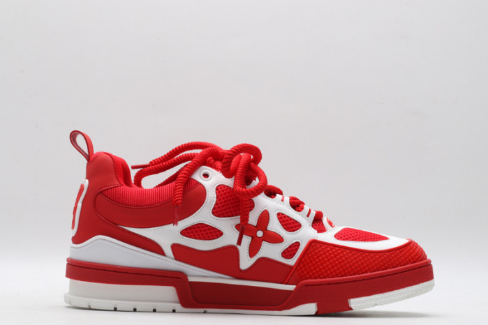 louiv skate sneaker red white