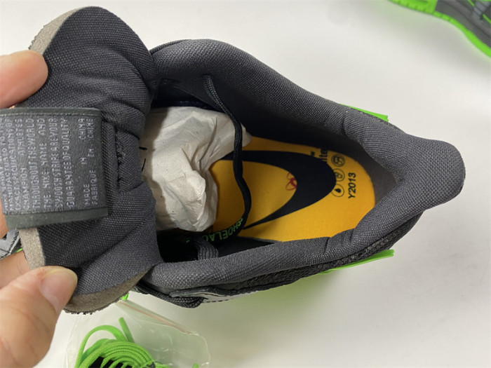 ow nike air rubber dunk "green strike" cu6015-001