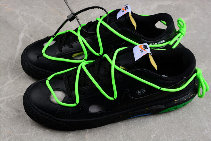 ow x nike blazer low black green dh7863-001