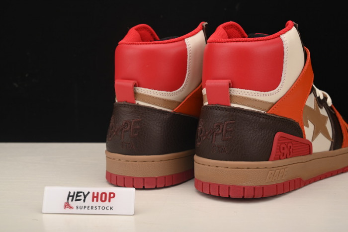 a bathing ape bape sta 93 hi red orange light sand hp33-107