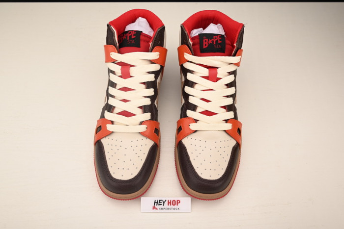 a bathing ape bape sta 93 hi red orange light sand hp33-107