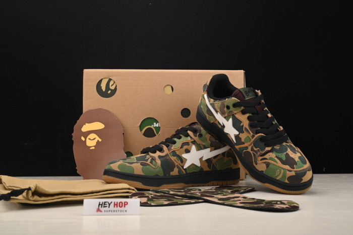 a bathing ape bape sta low abc camo green hp33-103