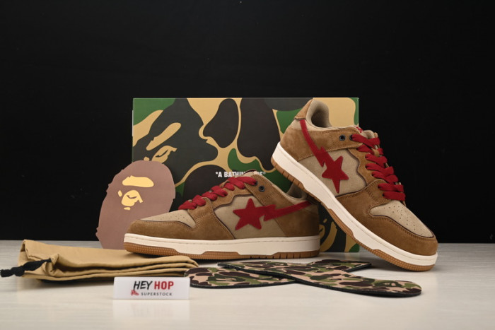 a bathing ape bape sta wheat red hp33-106