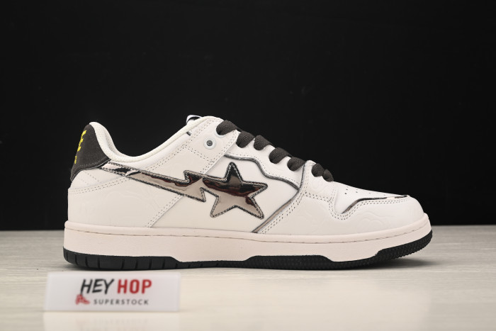 a bathing ape bape sk8 sta white silver hp33-120