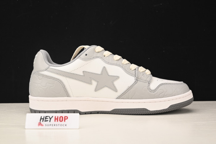 a bathing ape court sta light grey cream hp33-121