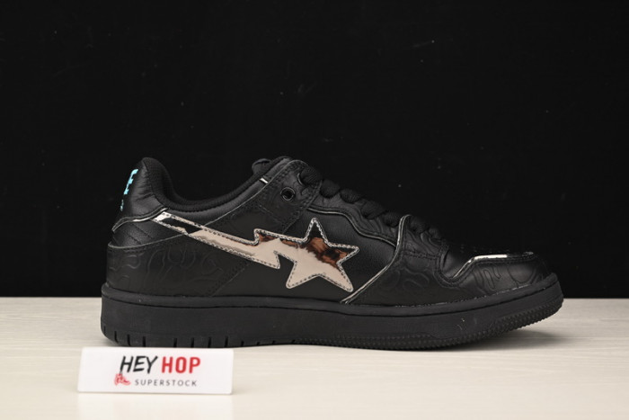 a bathing ape bape sk8 sta black silver hp33-119