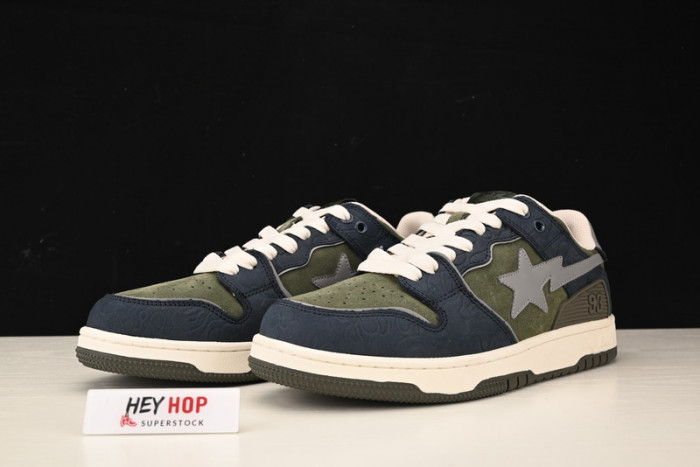 a bathing ape bape sk8 sta army green dark blue hp33-113