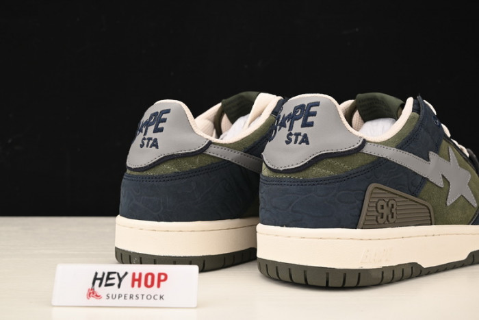 a bathing ape bape sk8 sta army green dark blue hp33-113