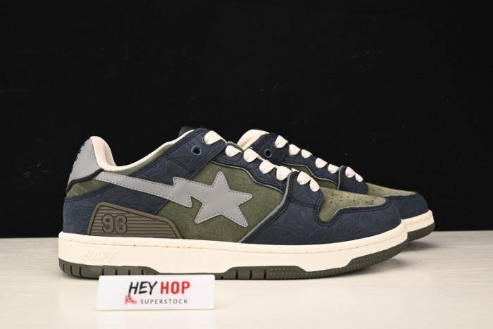 a bathing ape bape sk8 sta army green dark blue hp33-113