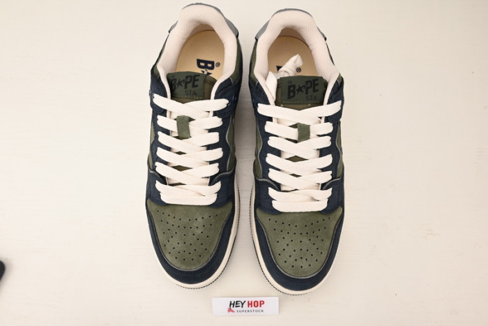 a bathing ape bape sk8 sta army green dark blue hp33-113