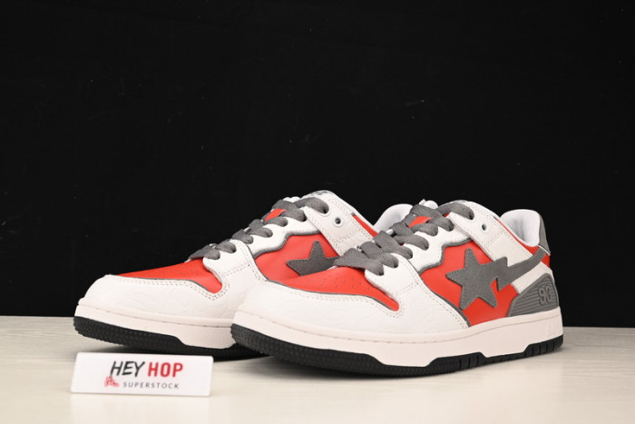 a bathing ape bape sk8 sta white red hp33-112