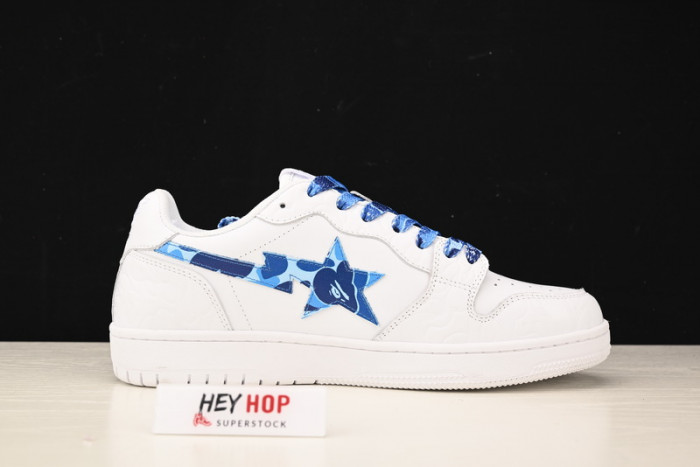 a bathing ape bape sta low white abc camo blue hp33-115