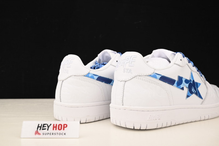 a bathing ape bape sta low white abc camo blue hp33-115