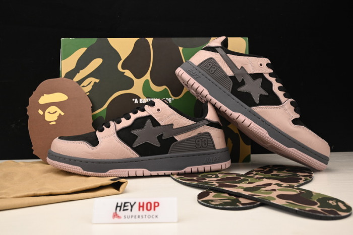 a bathing ape bape sk8 sta dirty pink black hp33-114