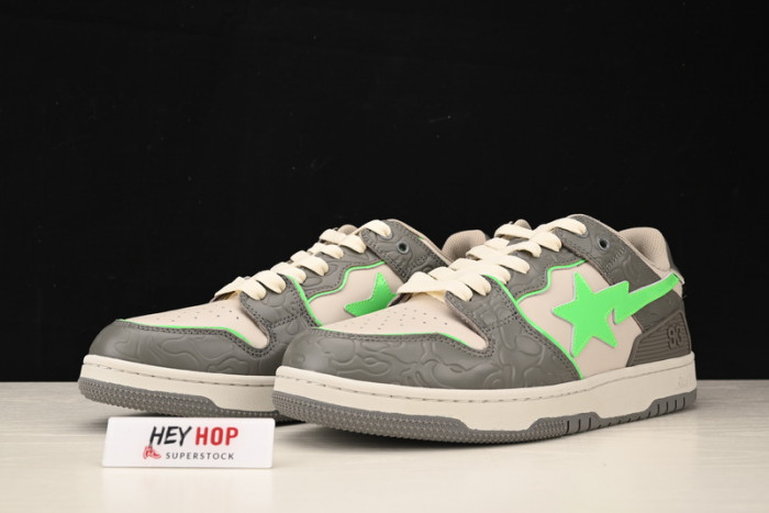 a bathing ape bape sk8 sta grey green hp33-111
