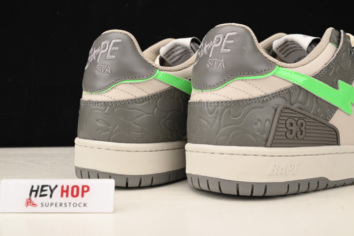 a bathing ape bape sk8 sta grey green hp33-111