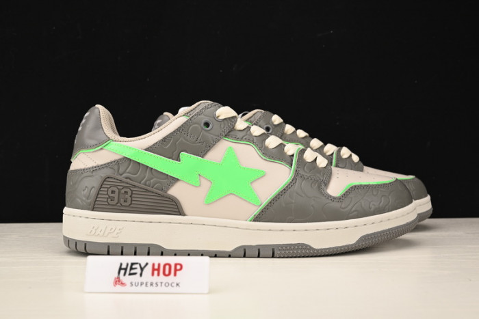 a bathing ape bape sk8 sta grey green hp33-111