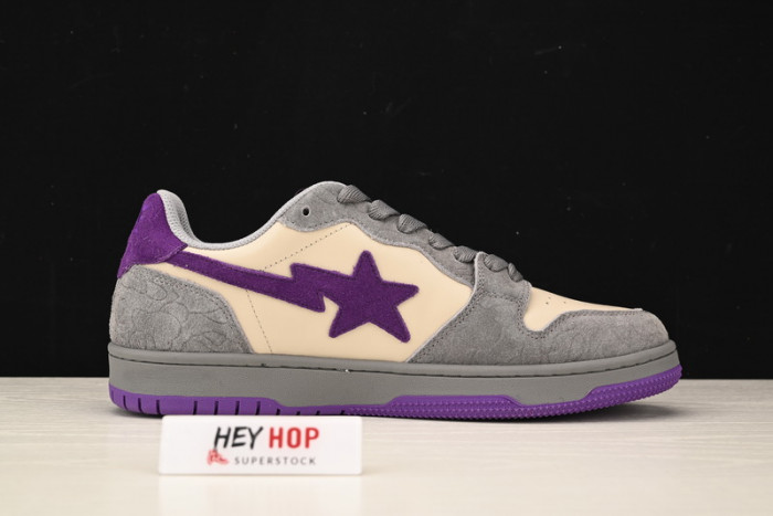a bathing ape court sta mist grey royal purple hp33-123