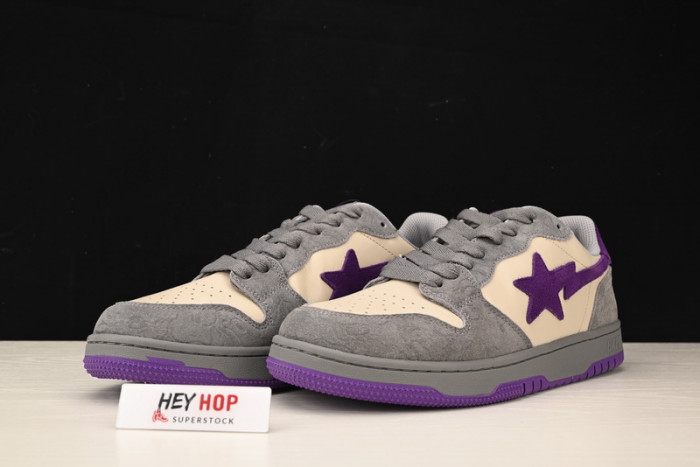 a bathing ape court sta mist grey royal purple hp33-123