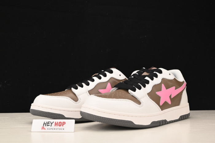 a bathing ape bape court sta brown pink hp33-118