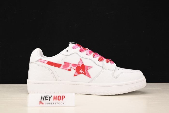 a bathing ape bape sta low white abc camo pink hp33-116