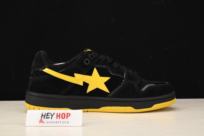 a bathing ape sk8 sta black electric yellow hp33-122