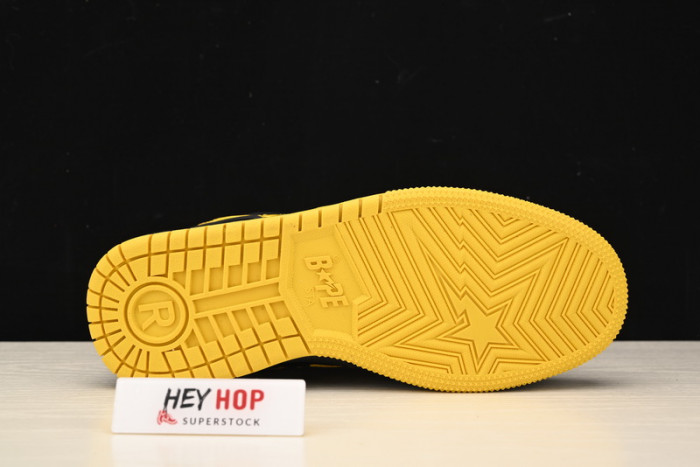 a bathing ape sk8 sta black electric yellow hp33-122